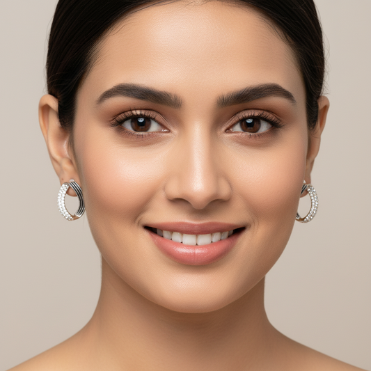 Black white eye studs - Western earrings