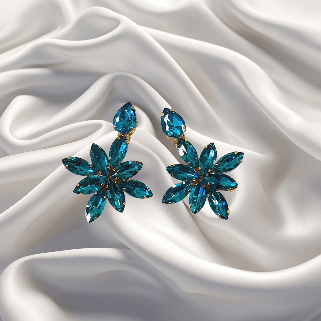 Sky blue Earrings - Stone Earrings for women Partywear | Alankara