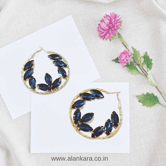 Navy Blue Earrings - partywear earrings | ALANKARA