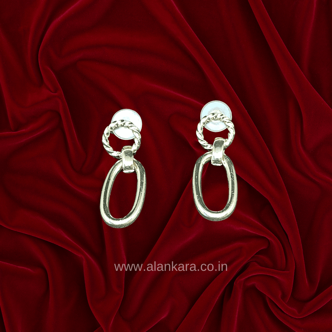 Golden chain Hoops - Stainless steel western earrings | ALANKARA
