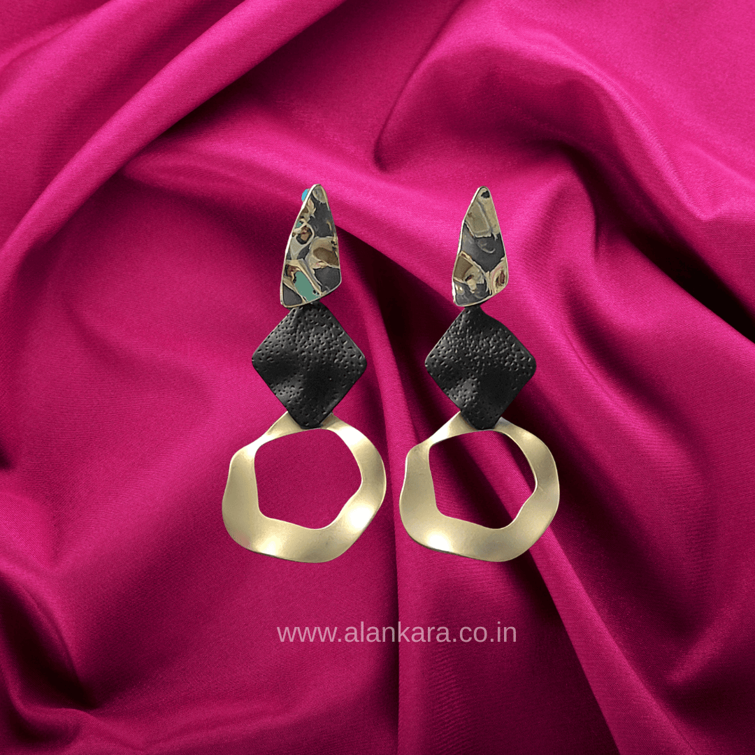 Golden chimes trirom danglers - Women's western earrings | Alankara