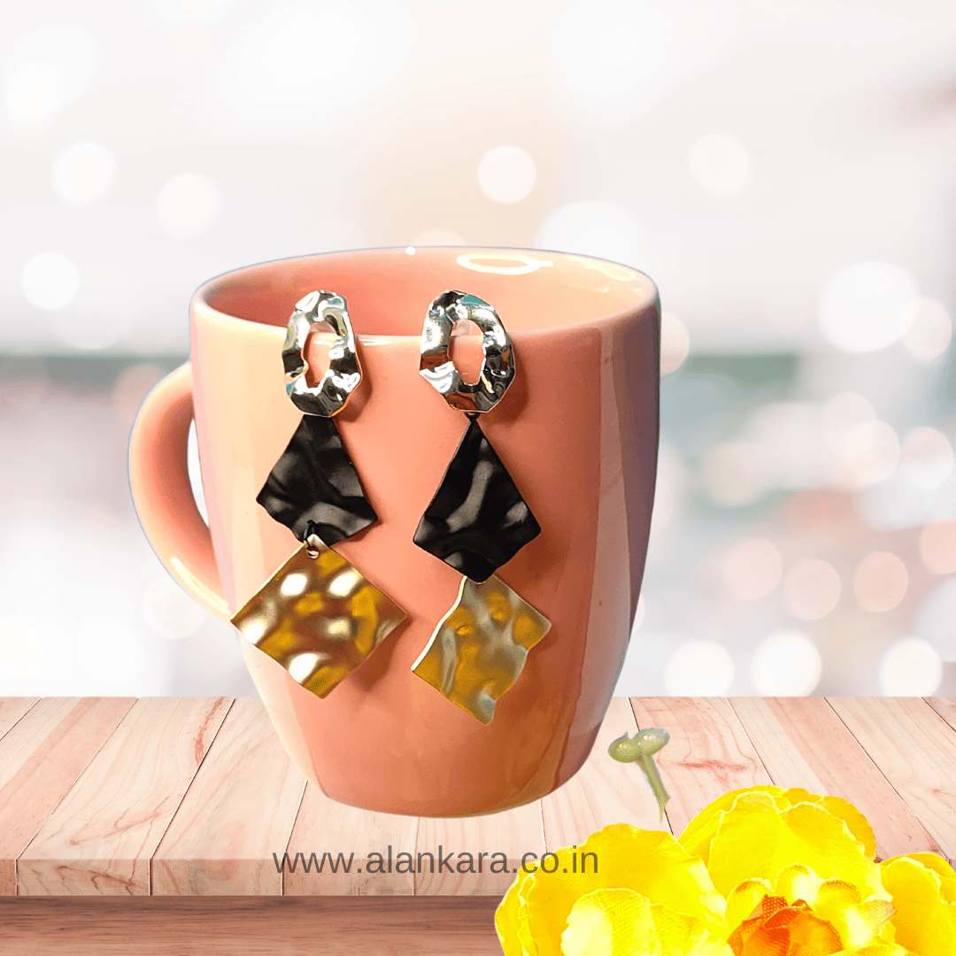 Golden chimes trisq danglers - Stylish western earrings | ALANKARA