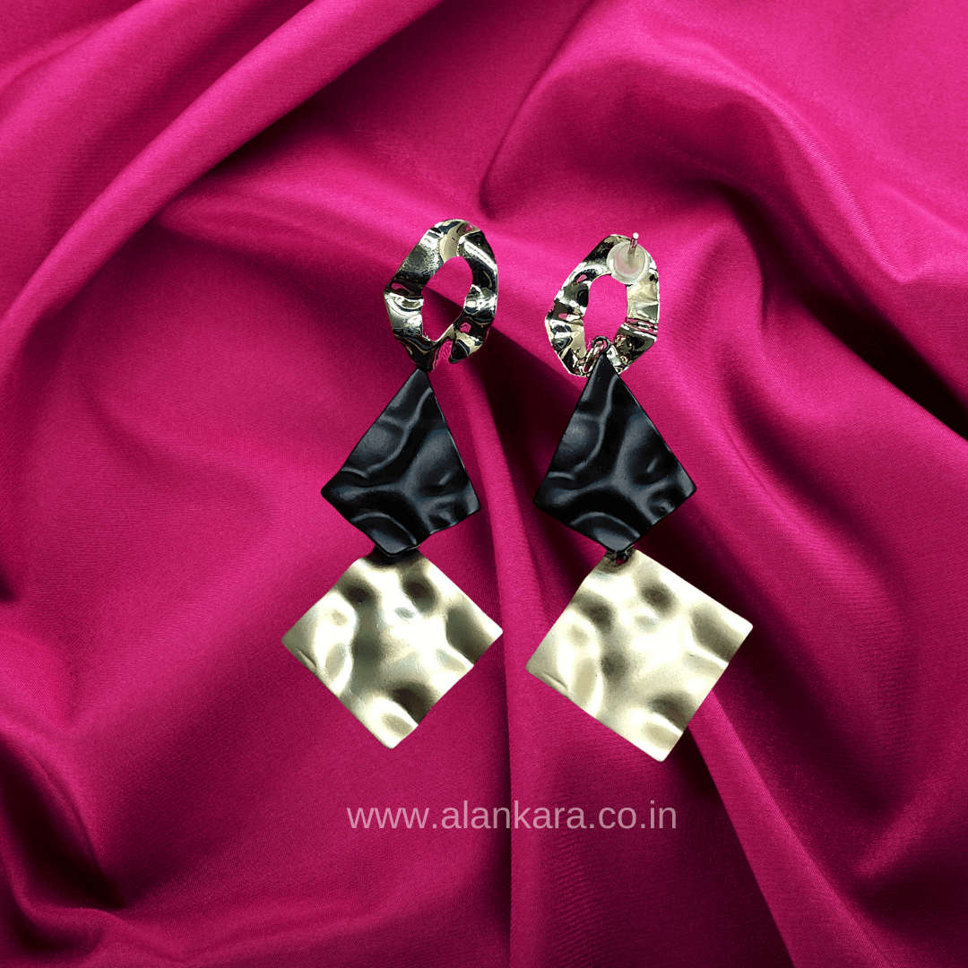 Golden chimes trisq danglers - Western earrings