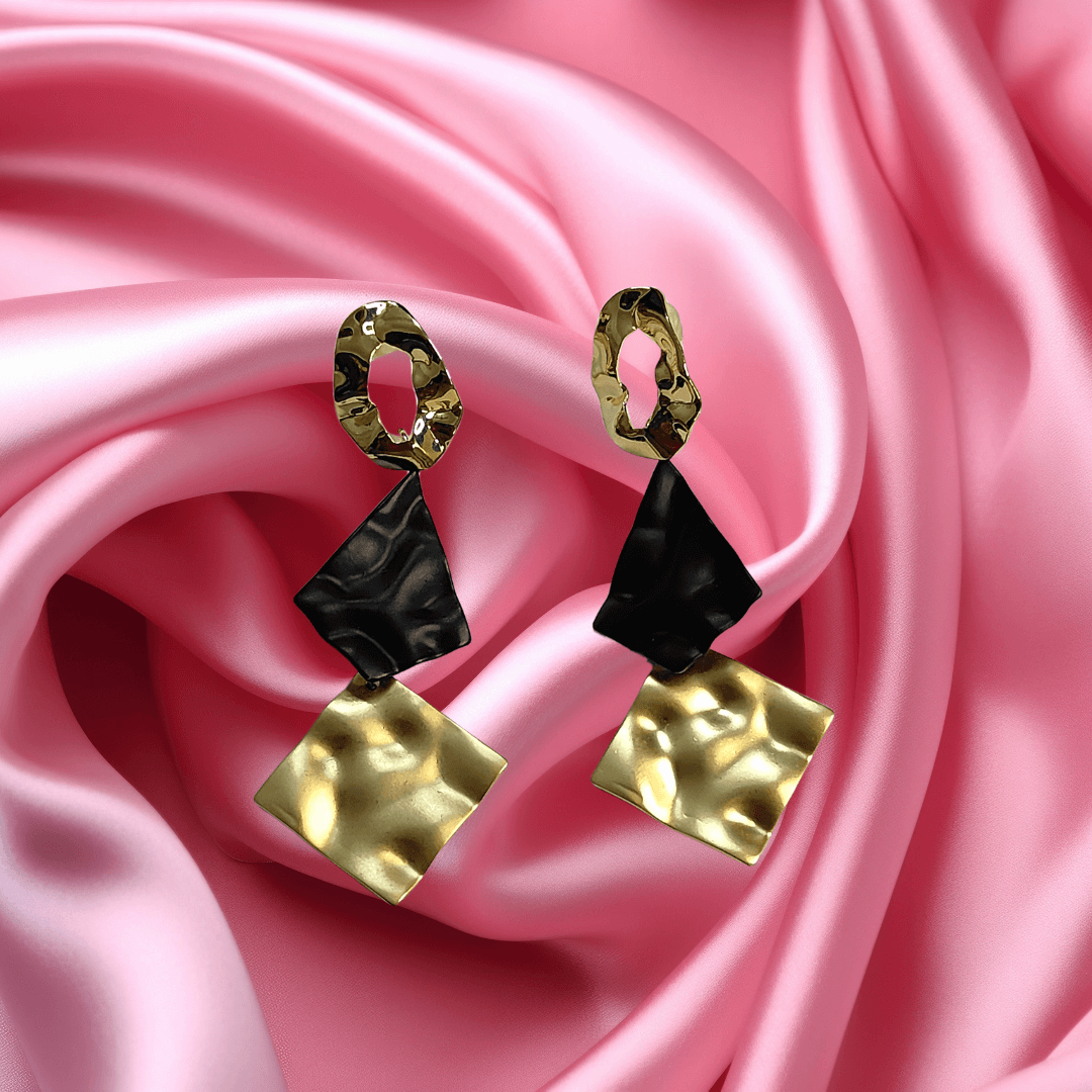 Golden chimes trisq danglers - Stainless steel western earrings | Alankara