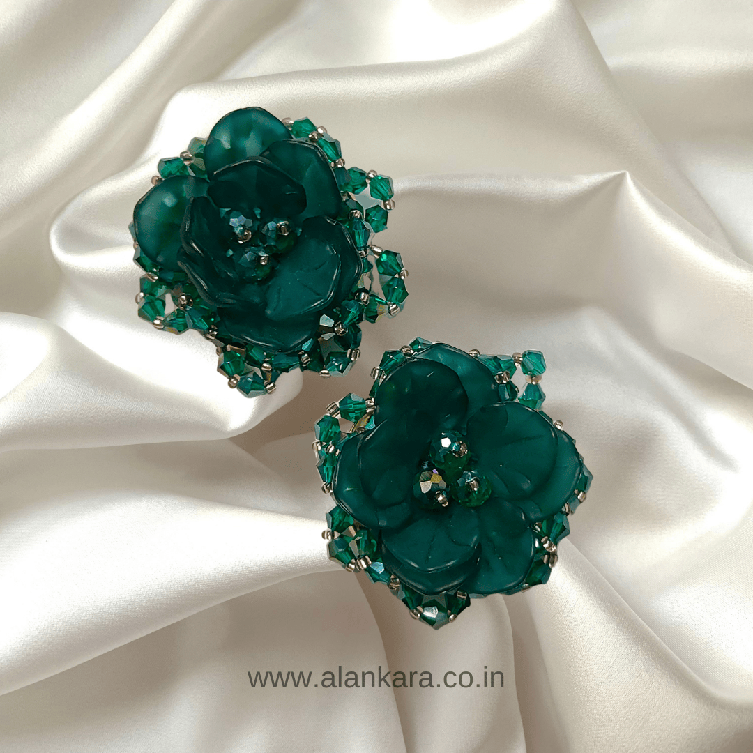 Green color Earrings - Stylish partywear earrings | ALANKARA