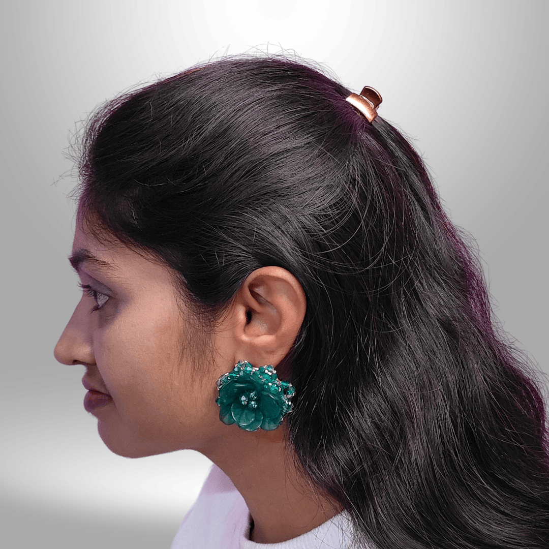 Green color Earrings - Partywear Western Earrings | ALANKARA