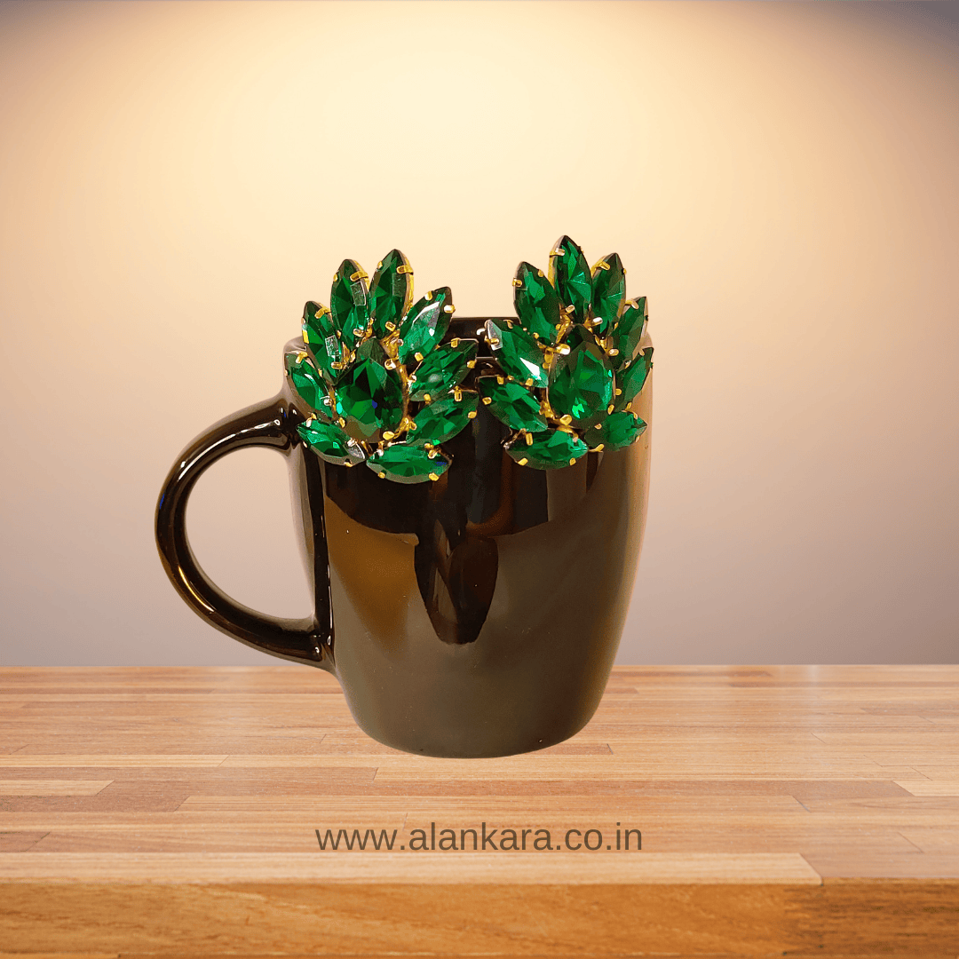 Dark green color Earrings - glass studs | ALANKARA