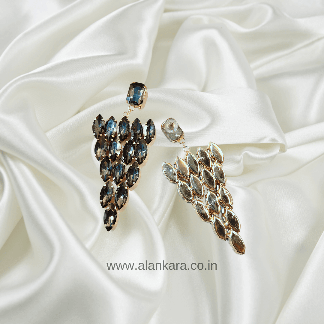 Grey grapes Stone Danglers - women Korean earrings.