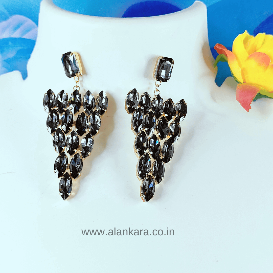 Grey grapes stone Danglers - partywear earrings | Alankara