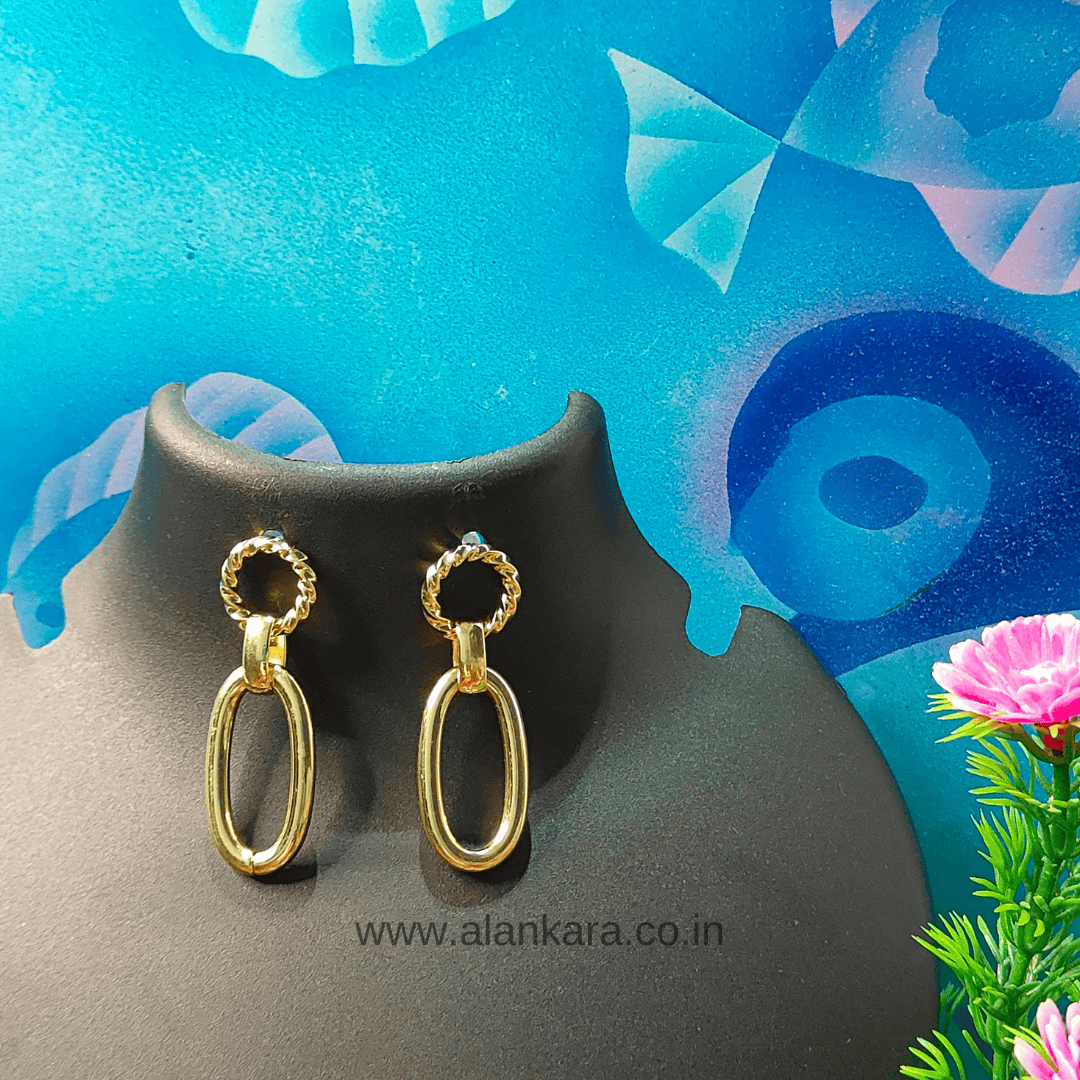 Golden chain hoop earrings