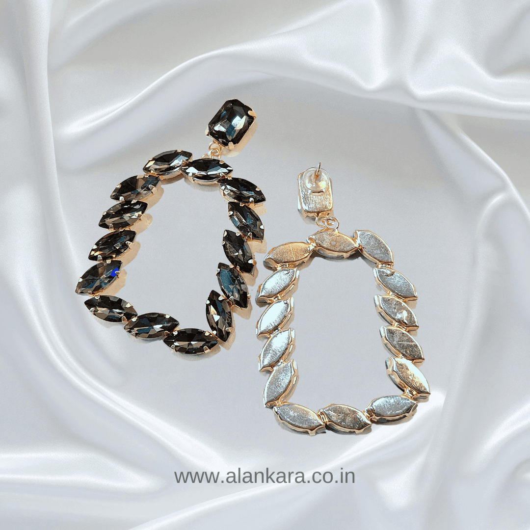 Grey Earrings - Heavy earrings for women Partywear.