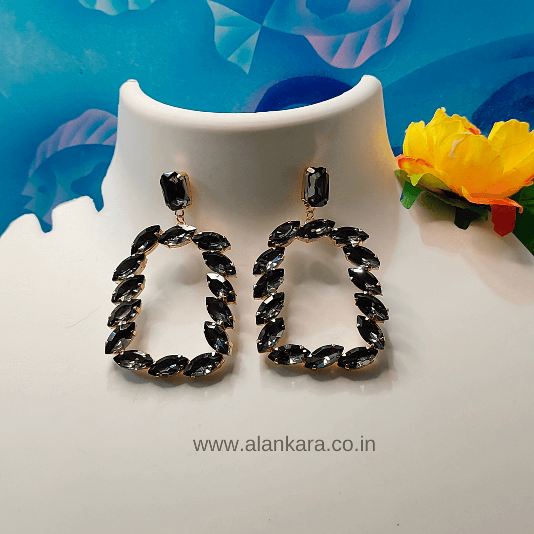 Grey Earrings - Partywear Korean style Earrings | Alankara