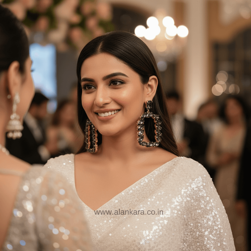 Grey Earrings - Women Partywear earrings | Alankara