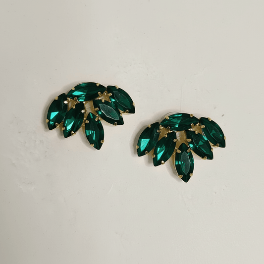 Green color Earrings - Glass studs | Alankara