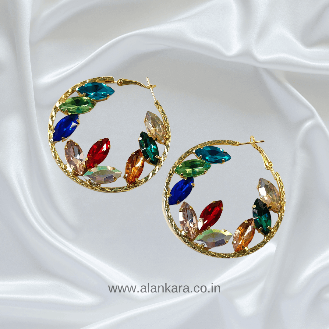Multicolor Earrings - Korean stone earrings for women | Alankara