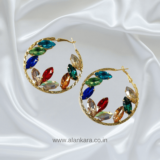 Multicolor Earrings - Korean stone earrings for women | ALANKARA
