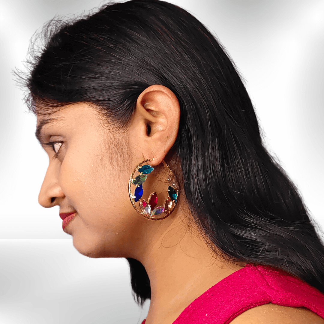 Multicolor earrings - Partywear earrings | Alankara