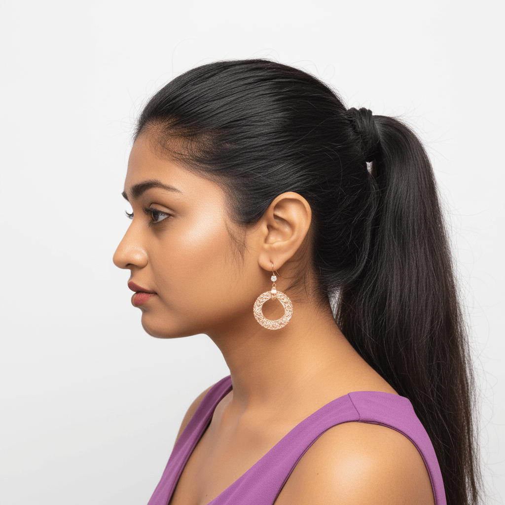 Golden Net hoops - Stylish western earrings | Alankara