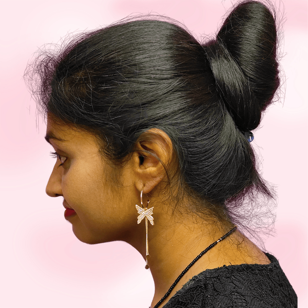 Golden pearl butterfly danglers - Partywear Earrings for western wear | Alankara