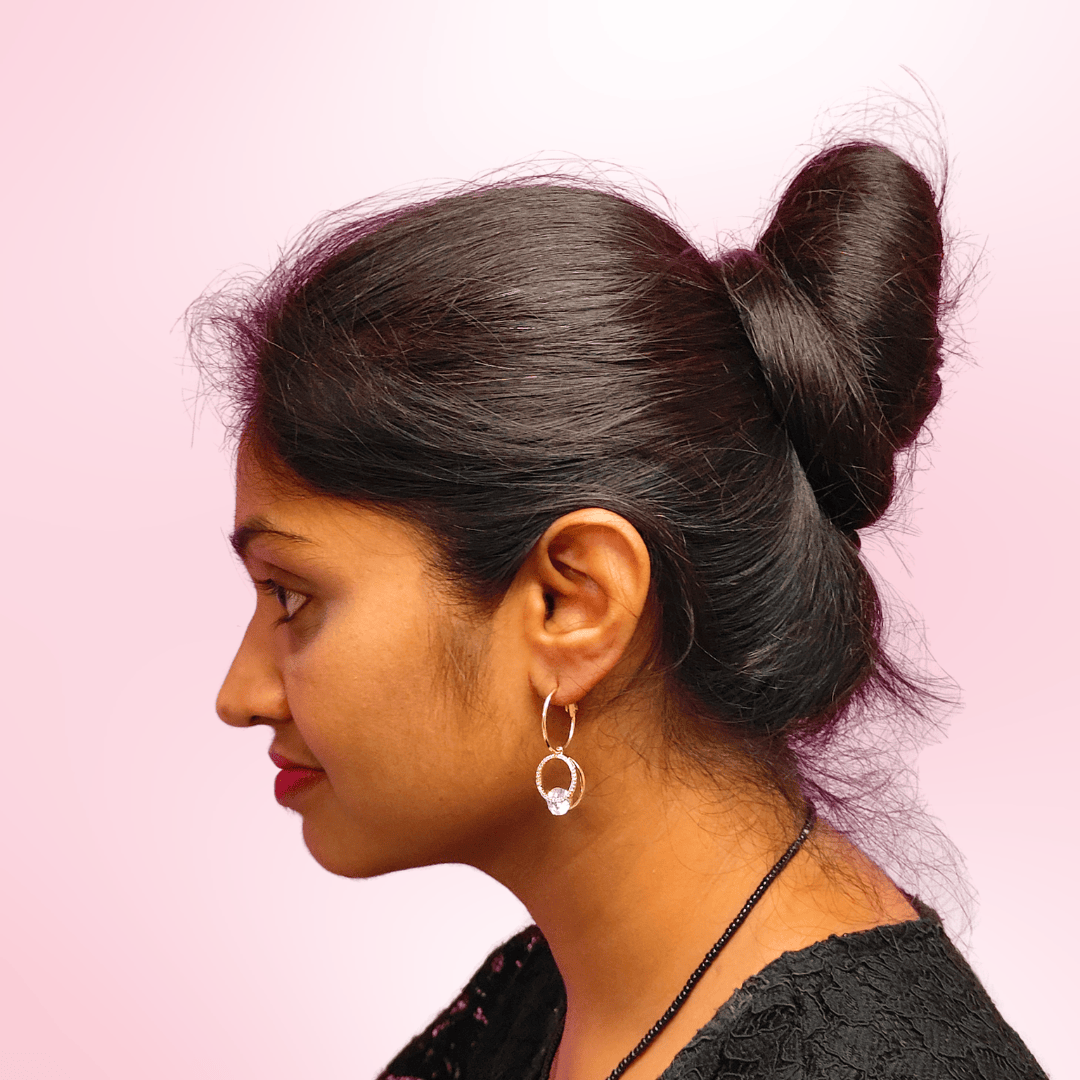 Golden colour earrings - Rhinestone hoops | ALANKARA