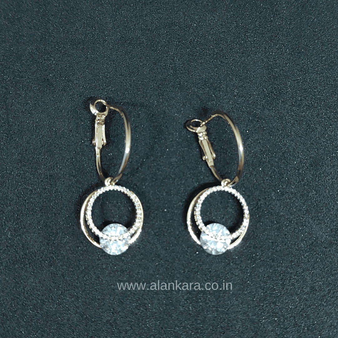 Golden Rhinestone hoops - Earrings for jeans top & one piece dress | ALANKARA