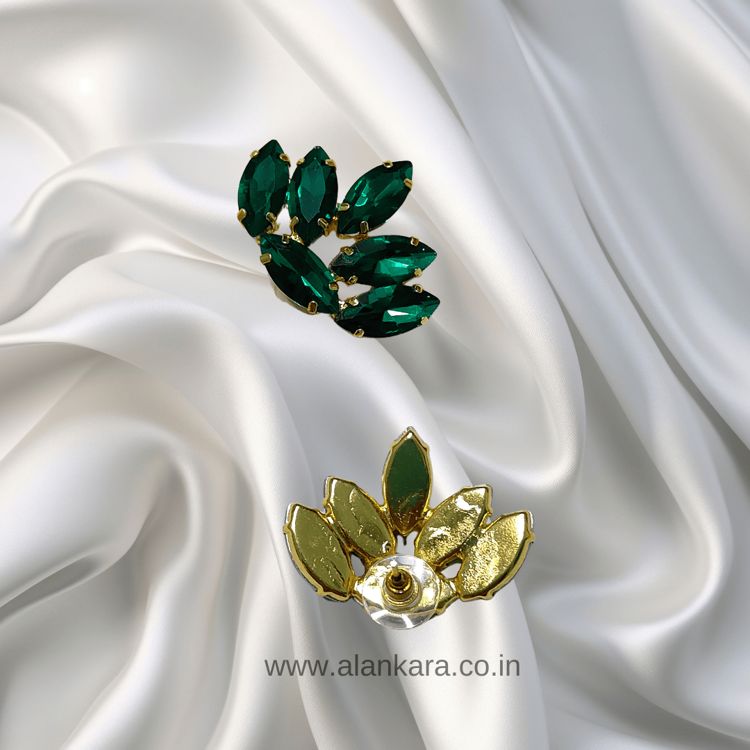 Green Lotus stud Earrings