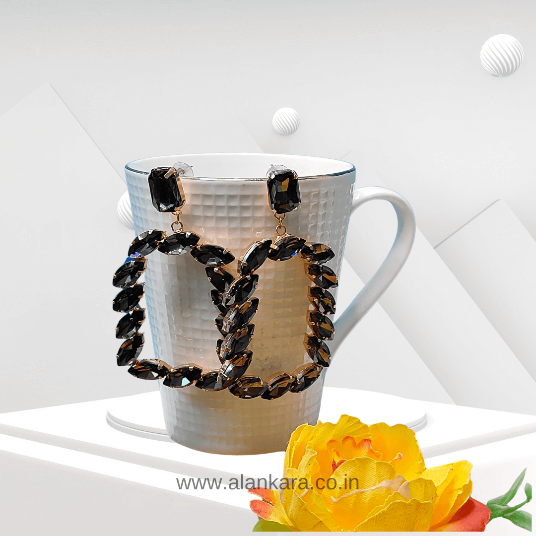 Grey Earrings - Stone earrings for Women | Alankara
