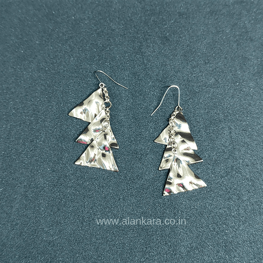 Golden triangles danglers - Western earrings | Alankara