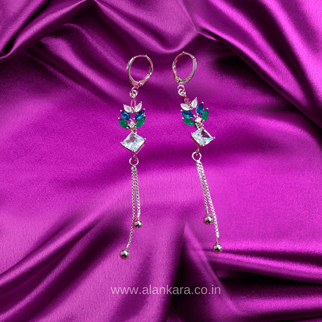 Multicolor Earrings crown danglers - Stylish western earrings | ALANKARA