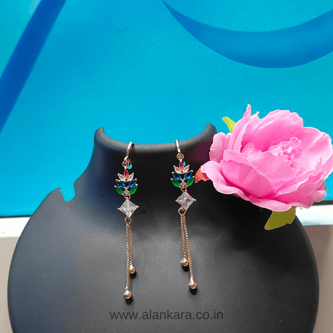 Multicolor floral dangler earrings