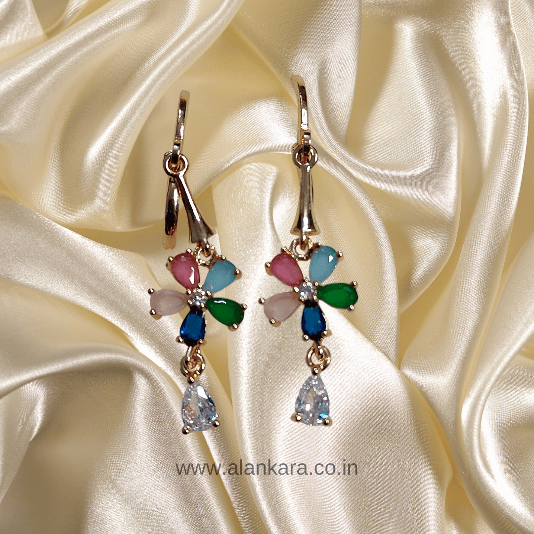 Multicolor Earrings - Floral danglers | ALANKARA