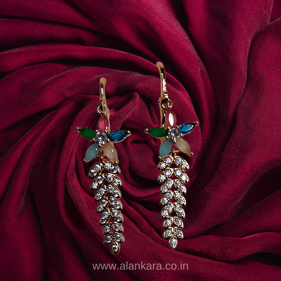 Multicolor Earrings - Floral grapes danglers | ALANKARA