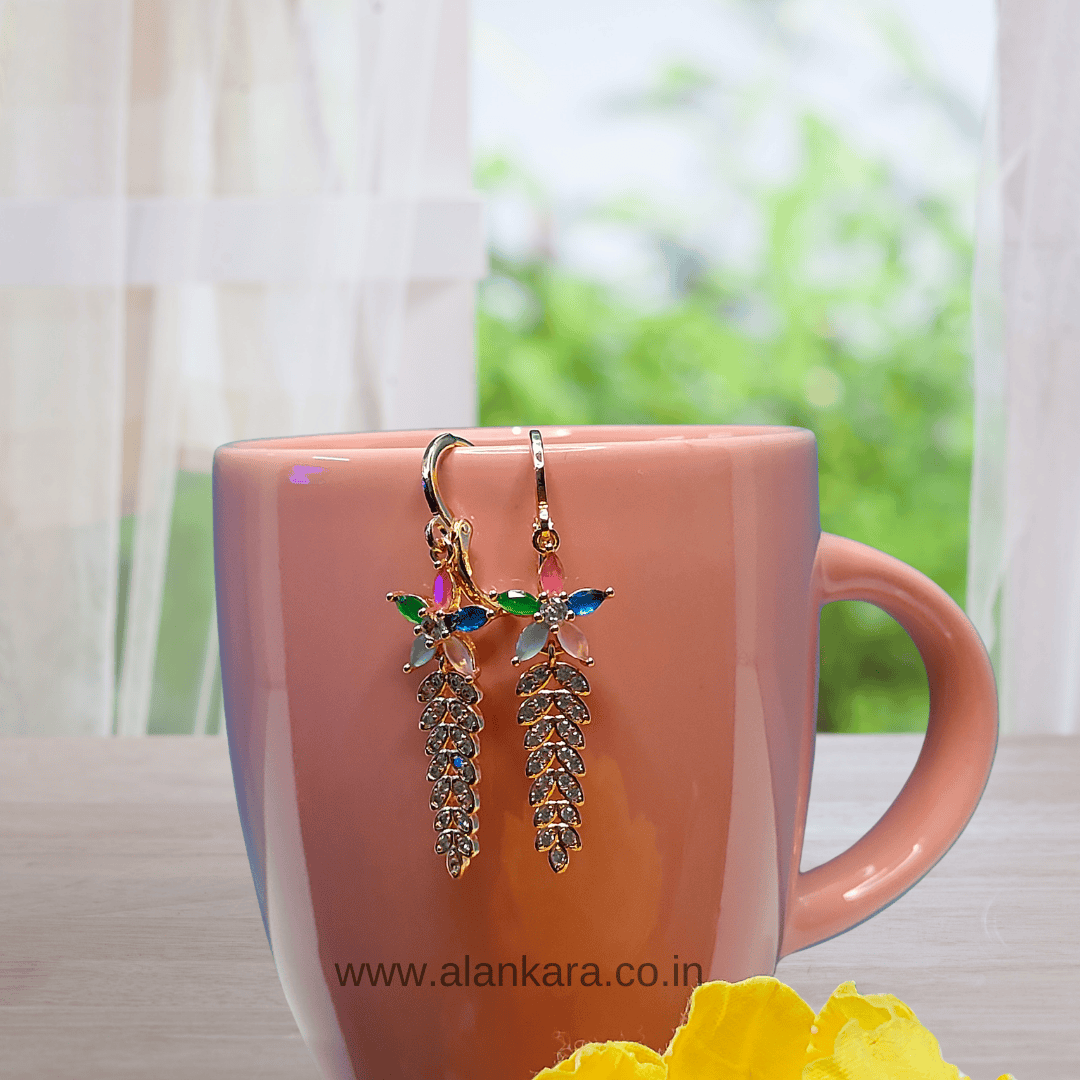 Multicolor floral grapes danglers - Earrings for kurti, sarees and western wear | ALANKARA