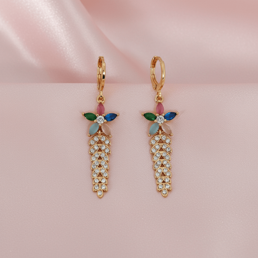 Multicolor Earrings - Floral grapes danglers | Alankara