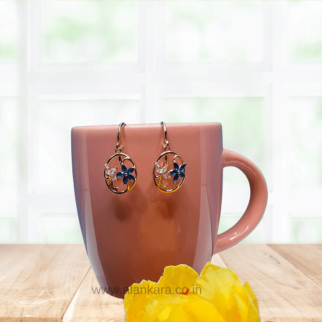 Multicolor floral hoops - Stainless steel western earrings | ALANKARA