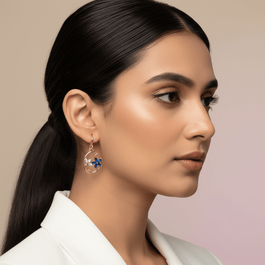 Multicolor floral hoops - stylish western earrings | Alankara