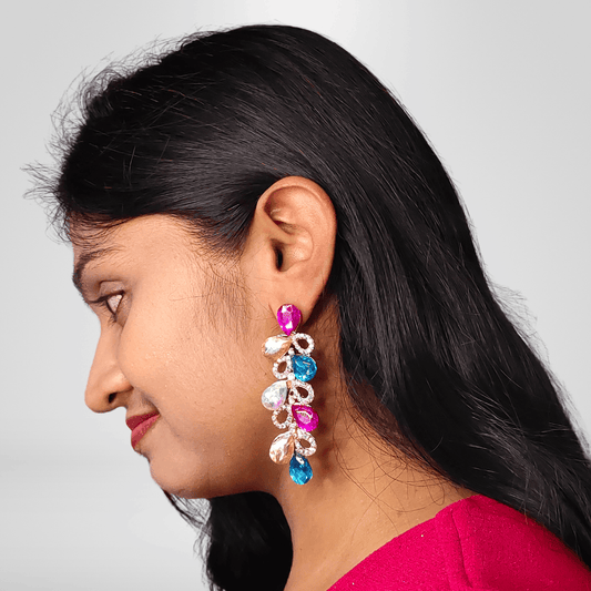 Multicolor Earrings - Korean glass stone Earrings | ALANKARA