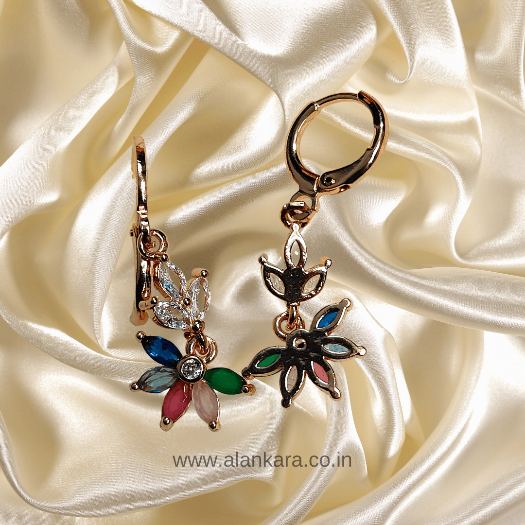 Multicolor lotus danglers - Women's western earrings