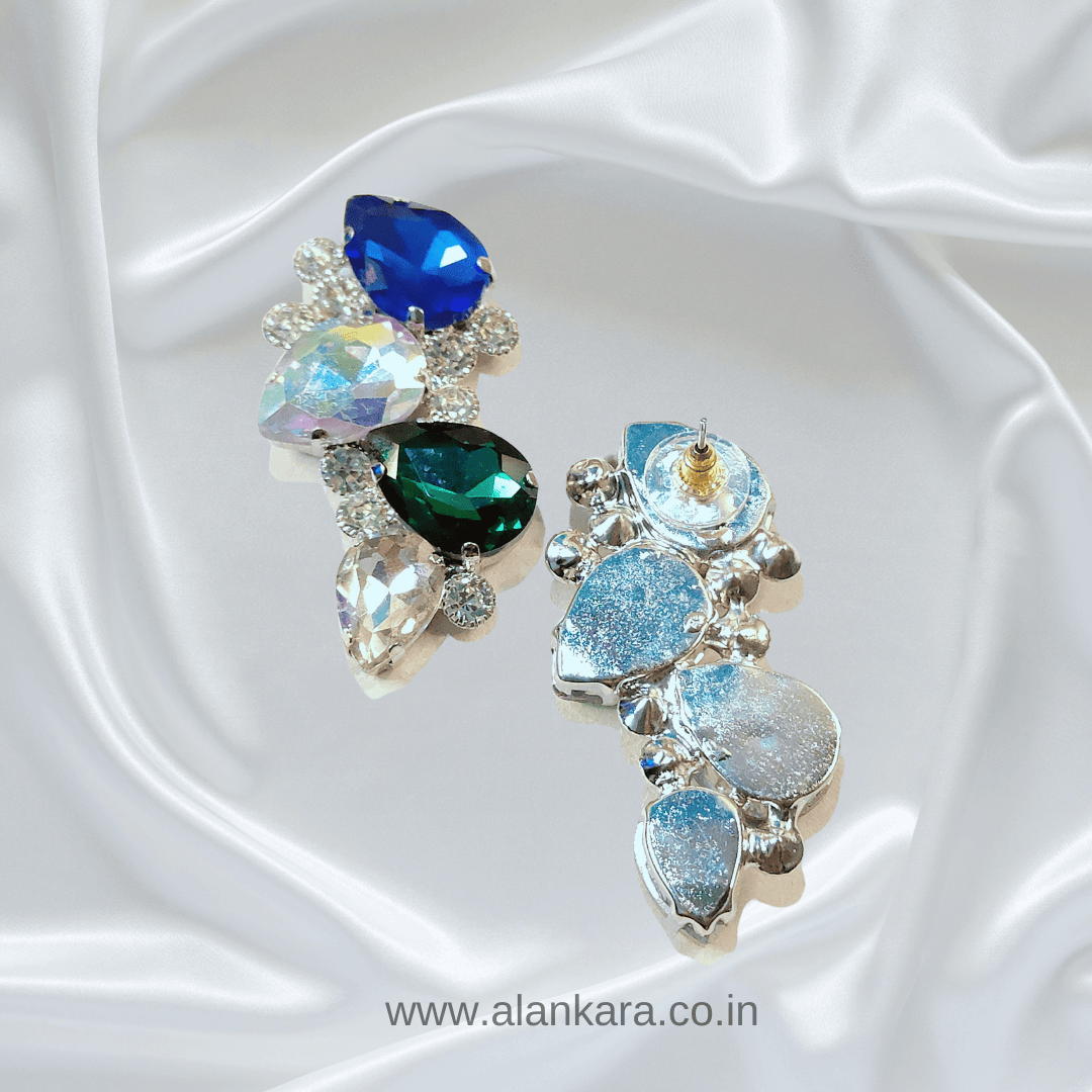 Multicolor Petals stone stud earrings
