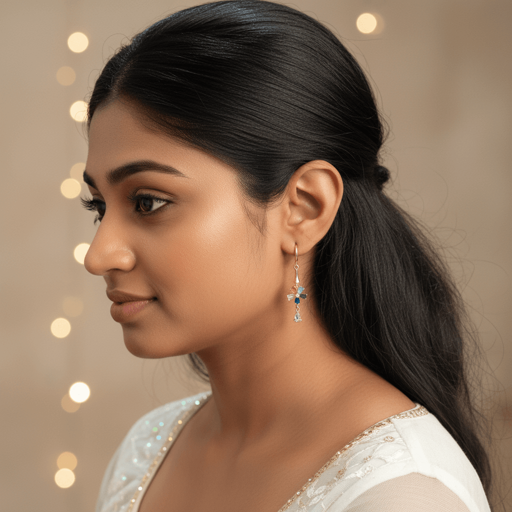 Multicolor floral dangler Earrings