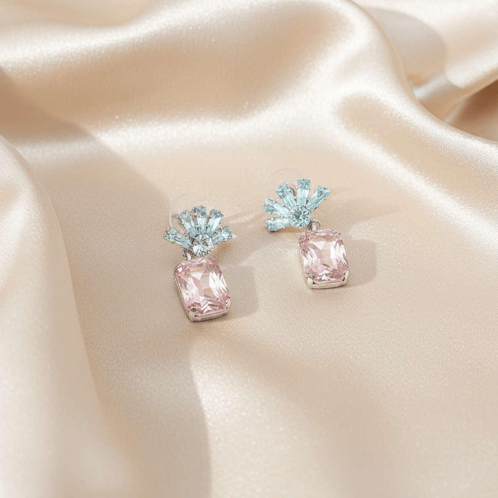 Light Pink Earrings for Western dress