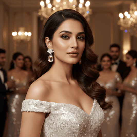 Pink color earrings for women Partywear