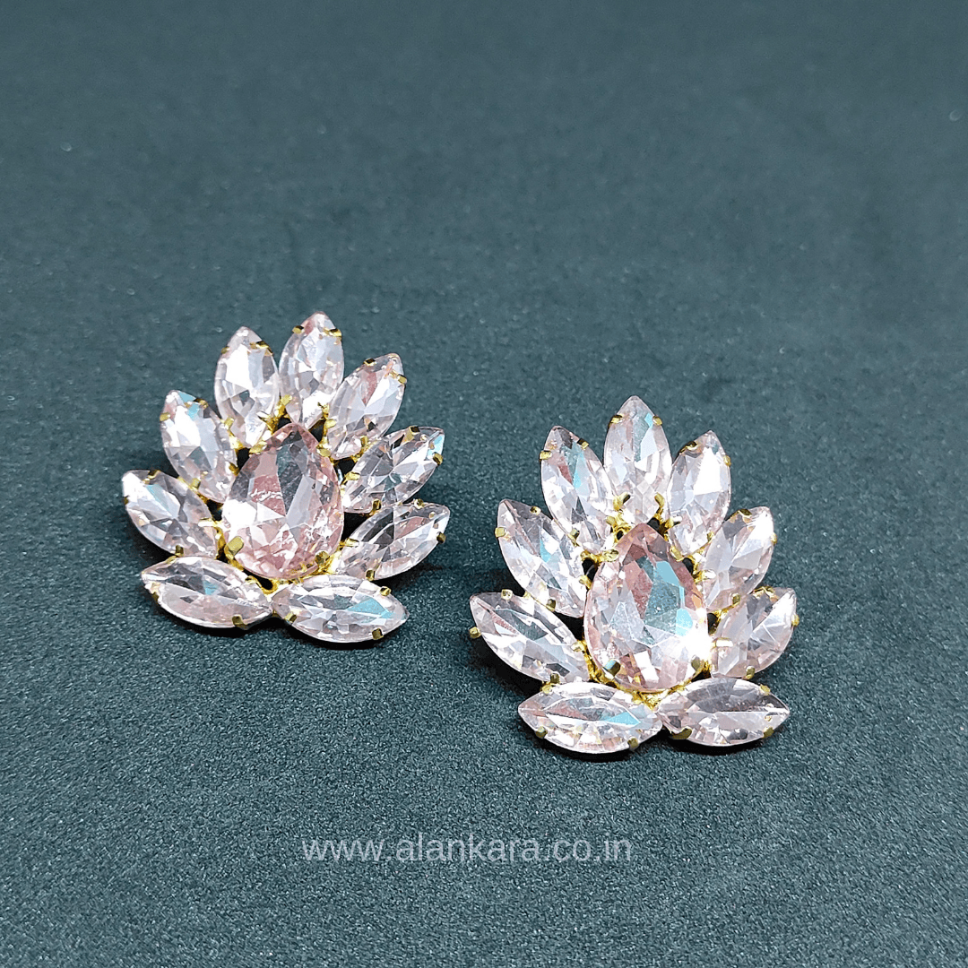 Pink Earrings - Glass Studs | ALANKARA