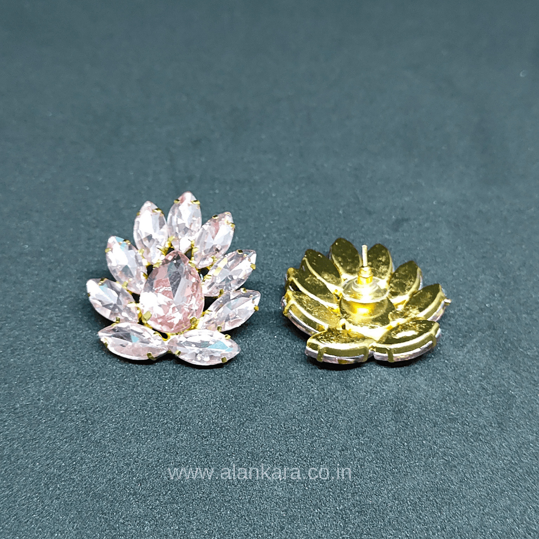 Pink color Earrings - Glass Studs
