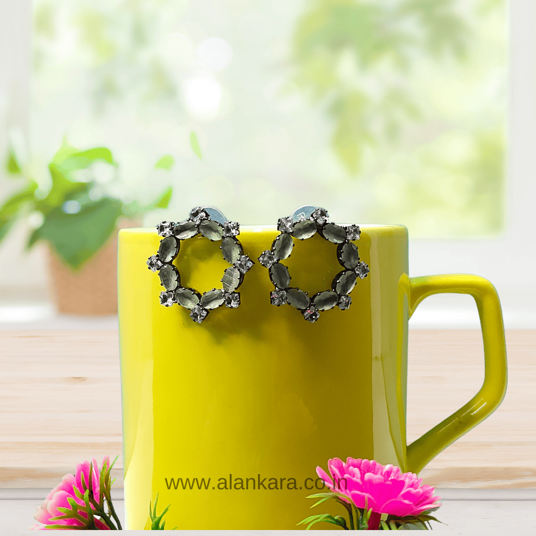 Stylish Western Earrings green colour