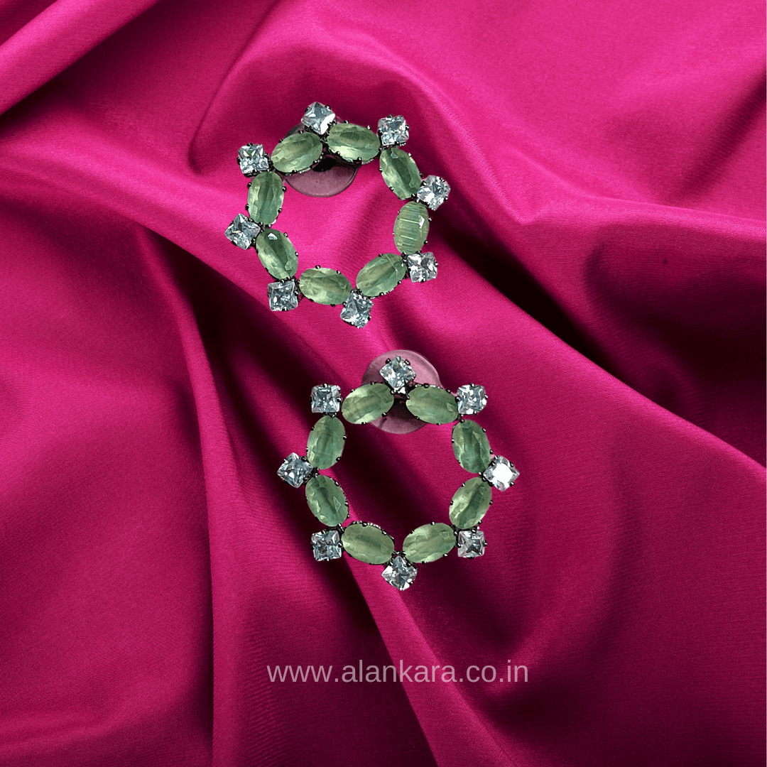 Light green women's western  earrings | Alankara