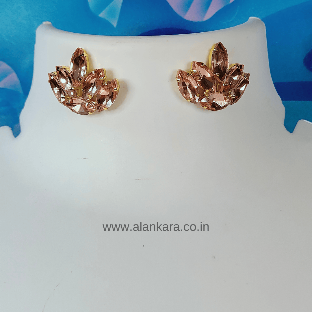 Peach Lotus Stud Earrings