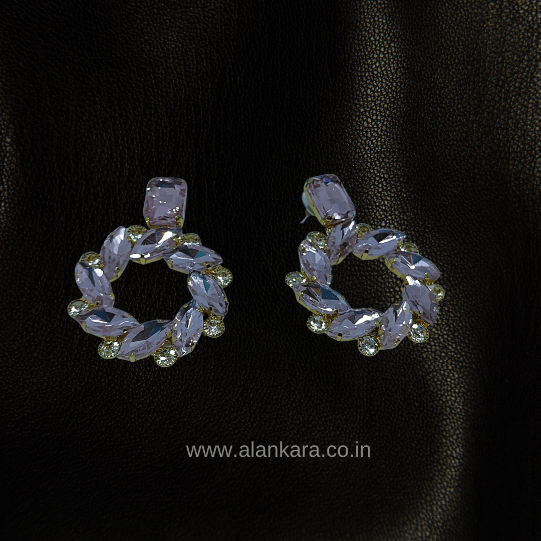 Pink stone Earrings for women Partywear