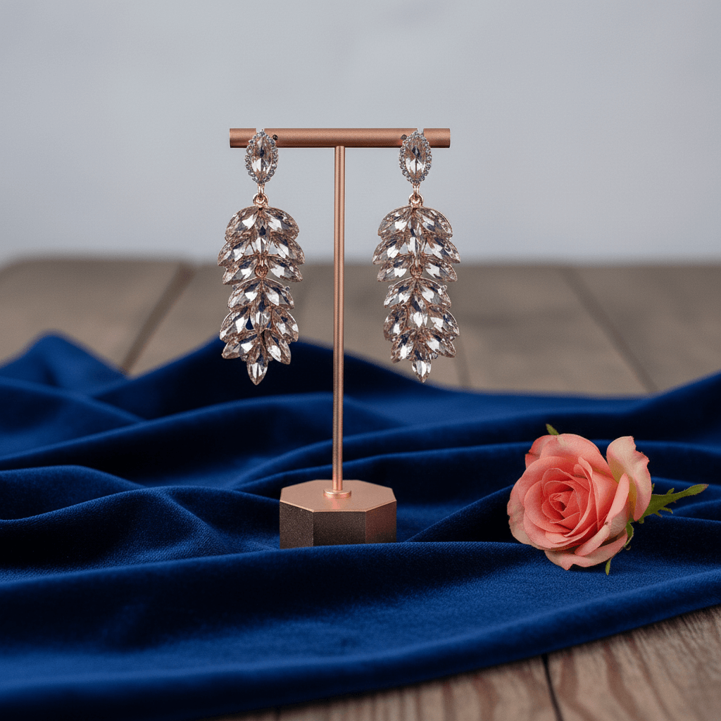 Pink dangler earrings - Korean stone earrings | Alankara