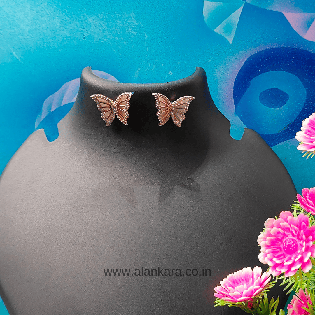 Rosegold Butterfly stud Earrings